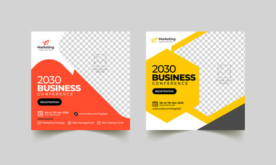Conference Business Marketing Social Media Post Banner Square Flyer Template