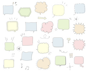 シンプルでおしゃれな手書きの吹き出し／イラスト／ふきだし