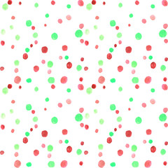 Seamless pattern with watercolor spots blobs stains points dots rounds circles. Abstract background and texture. Hand drawn, light, soft, pastel colors template