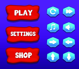 GUI User Interface Kit for Game Development with Buttons