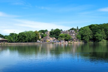 Reflections at Newmillerdam, Wakefield, West Yorkshire, in May 2020.