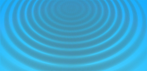 3D wavy background with ripple effect. Vector illustration with particle. 3D grid surface.