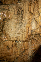 Obraz premium Close-up of a mountain cave with stalactites and stalagmites in Tuscany, Italy, Europe