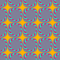 Fototapeta premium Seamless pattern with optical illusion. Simple graphic design. 3d vector illustration.