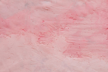 Wall is covered with fresh pink paint