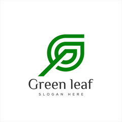 Simple and elegant leaf vector design logo