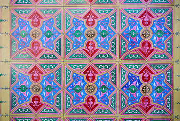 Traditional ornate portuguese decorative color tiles azulejos. Abstract background. Seamless colorful patchwork in turkish style.