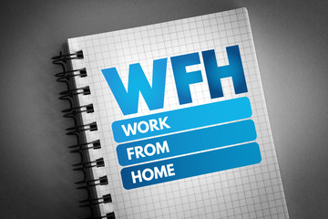WFH - Work From Home acronym, concept background