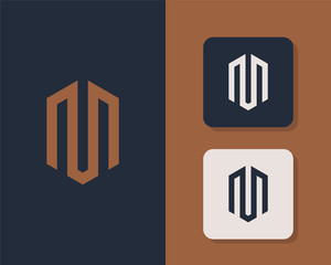 Letter M logo design. creative minimal monochrome monogram symbol. Universal elegant vector emblem. Premium business logotype. Graphic alphabet symbol for corporate identity
