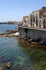 Fototapeta na wymiar Italy Sicily Syracuse , 07/03/2007: Ortigia Island, is the oldest part of the city of Syracuse. 