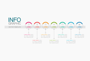 Vector iInfographic template for business, presentations, web design, 7 options.