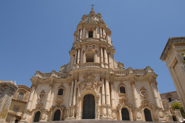 Fototapeta na wymiar Italy Sicily Modica , 07/07/2007: The Duomo of San Giorgio