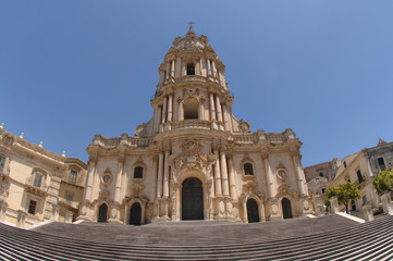 Fototapeta na wymiar Italy Sicily Modica , 07/07/2007: The Duomo of San Giorgio