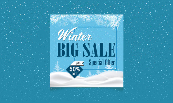 Winter sale Special offer banners. Sale and discount promo backgrounds. Vector layouts. Vector illustration.