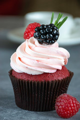 Fruit cup cakes prepared with a special presentation.