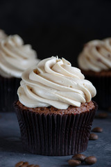 Coffee cupcake prepared with a special presentation.