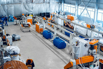 Inside the new factory manufacturing electrical cable. Cable production.