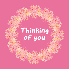 Naklejka na ściany i meble Thinking of you. Small white spring flower. Eps10 vector stock illustration 