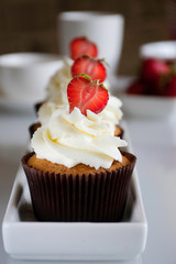 Fruit cup cakes prepared with a special presentation.