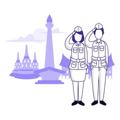 The child is being respectful Illustration concept