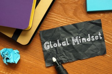 Global Mindset sign on the piece of paper.