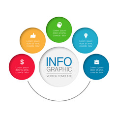 Vector iInfographic template for business, presentations, web design, 5 options.