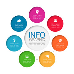 Vector iInfographic template for business, presentations, web design, 7 options.