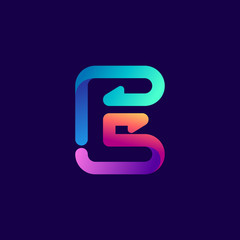 E letter logo with arrows.