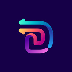 D letter logo with arrows.
