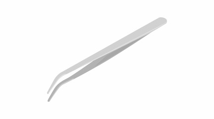 Vector isolated illustration of realistic metal tweezers