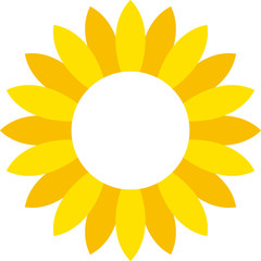 ひまわりの花のフォトフレーム（線なし）