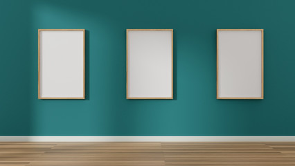 A blank picture and poster frame on the wall