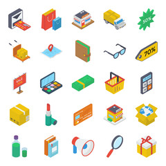 
Isometric Design of Ecommerce Pack
