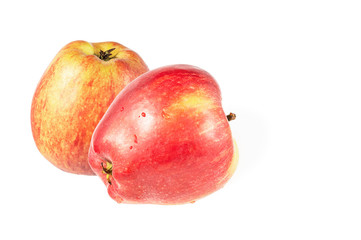 two ripe red apple isolated on a white background