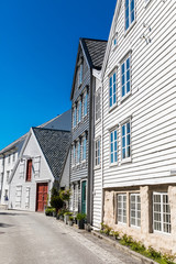 Alesund, Norway - June 2019: Alesund city. Toy houses. Scenic Alesund in Norway