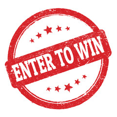 ENTER TO WIN red grungy round stamp sign.
