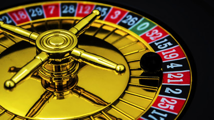 Gambling and night entertainment. Winning at a Vegas casino. Play roulette for money and win at the casino, win a big jackpot