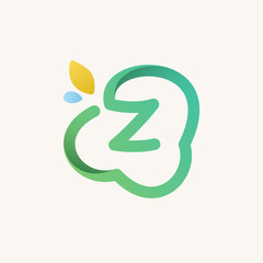 Z letter green line logo.