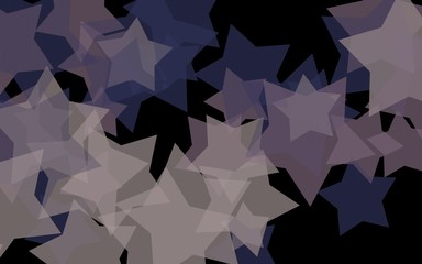 Gray translucent stars on a dark background. Orange tones. 3D illustration