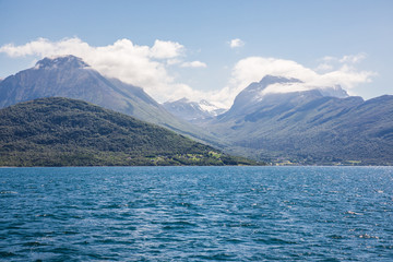 Fjord in Norway. Beauty of nature and travel background