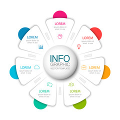 Vector iInfographic template for business, presentations, web design, 7 options.