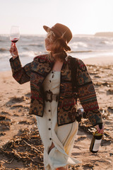 young woman in a hat