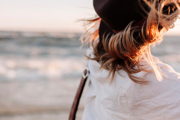 woman with ling hair