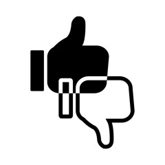 Decision with hand icon, good or no good symbol