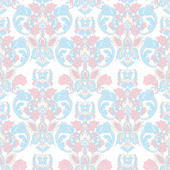 Fototapeta na wymiar Seamless vintage vector background. Vector floral wallpaper baroque style pattern