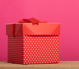 gift box on red background