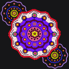 seamless textile fabric pattern round