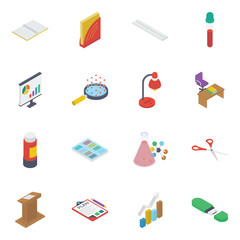 
Pack of Science Isometric Icons 
