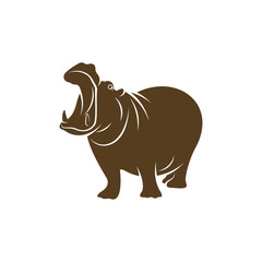 Hippopotamus logo design vector. Icon Symbol. Template Illustration