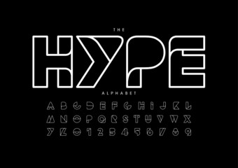 Fototapeta Vector of stylized modern font and alphabet obraz